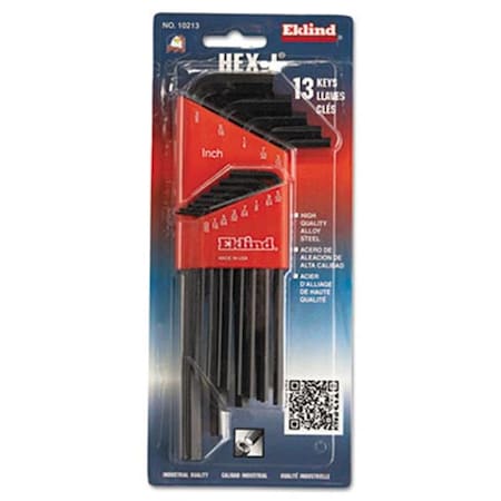 Ekl Ekl 10213 Long-Arm Hex-L Key; SAE; Chrome-Nickel Steel - 13 Pieces 10213